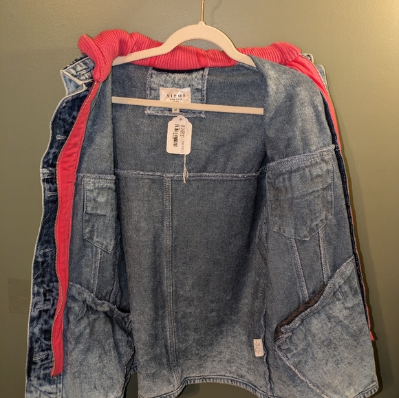 Sipos New York Hooded Jean Jacket Medium - Picture 3 of 7